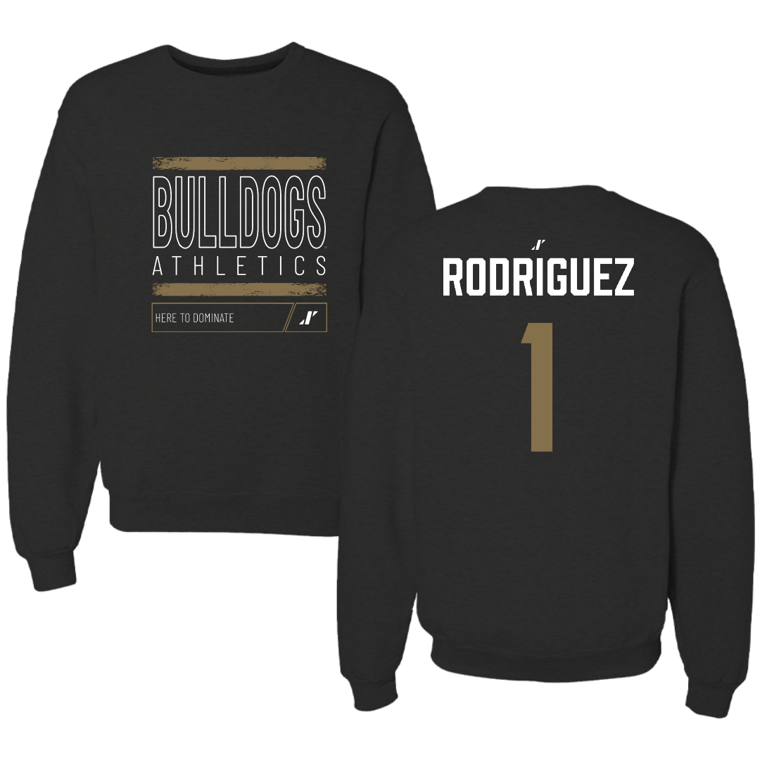 Bryant University Softball Black Dominate Crewneck - #1 Arlisenny Rodriguez