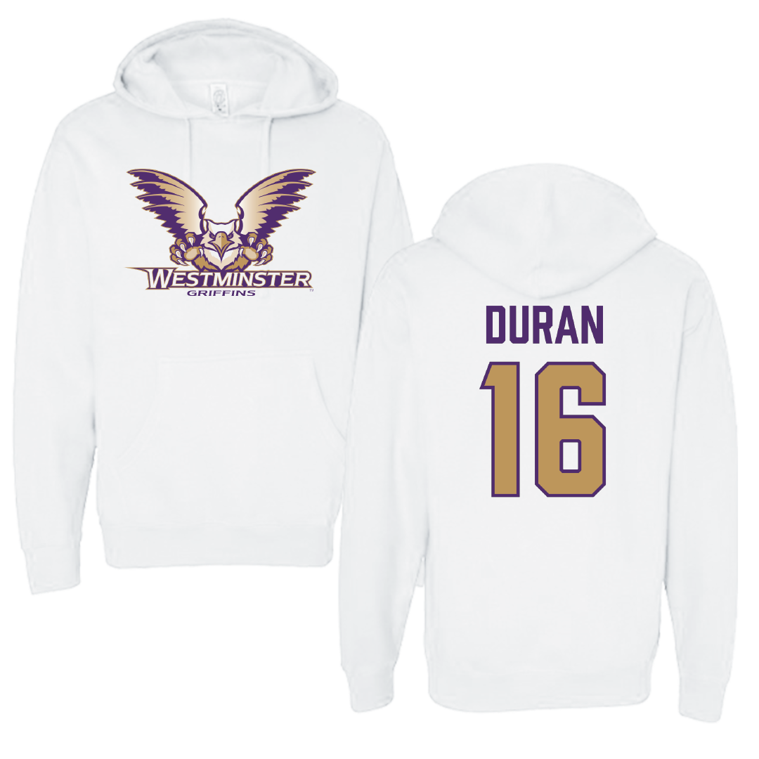 Westminster University (Utah) Soccer (M) White Hoodie - #16 Ashton Duran