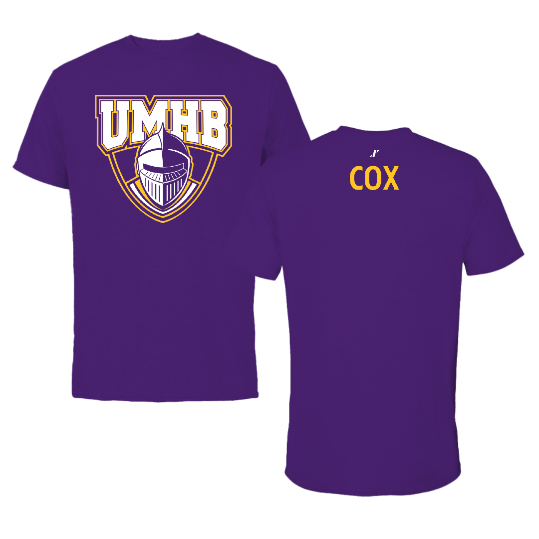 University of Mary Hardin-Baylor Golf (W) Purple Performance Tee - Payton Cox