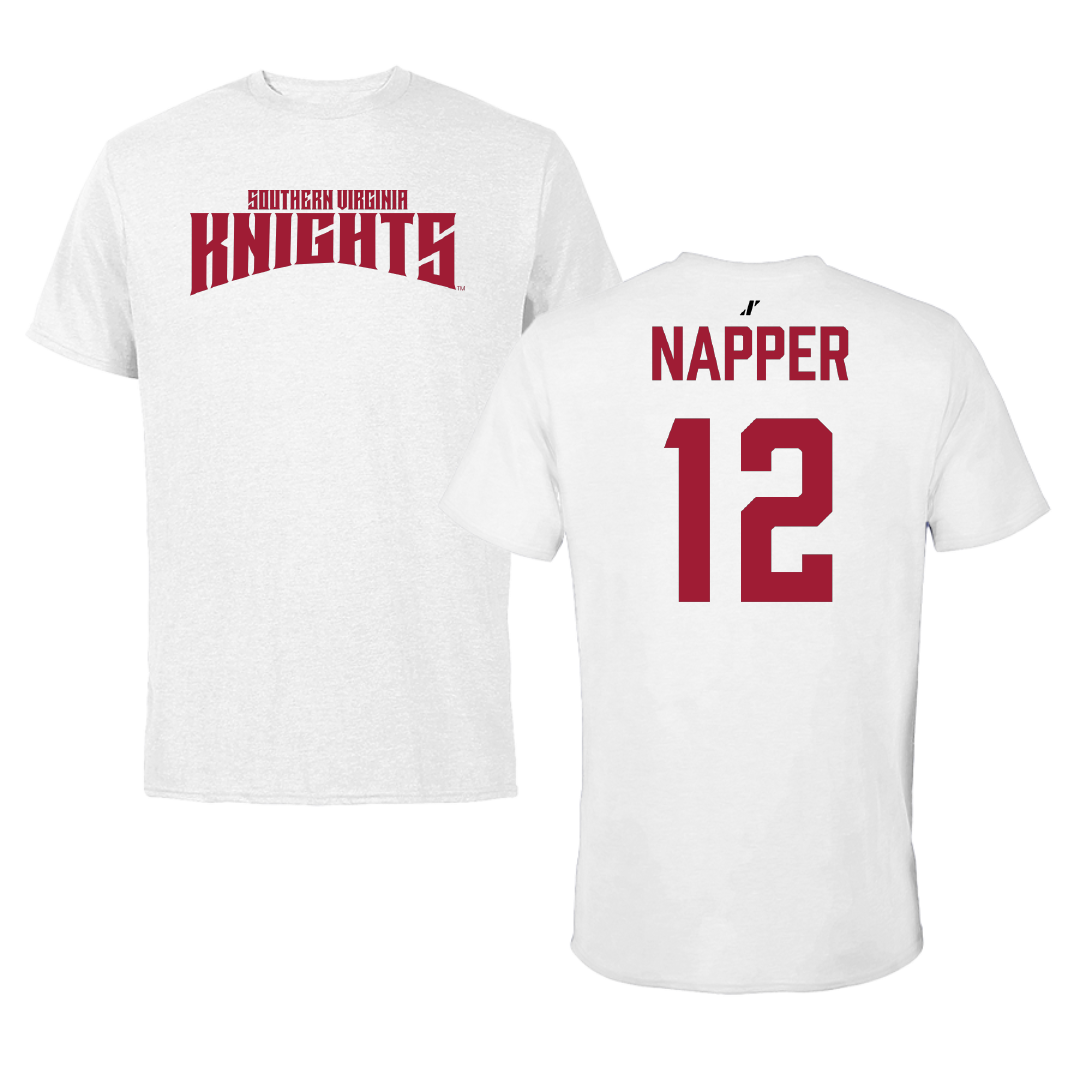 Southern Virginia University Football White Classic Tee - #12 Tony Napper