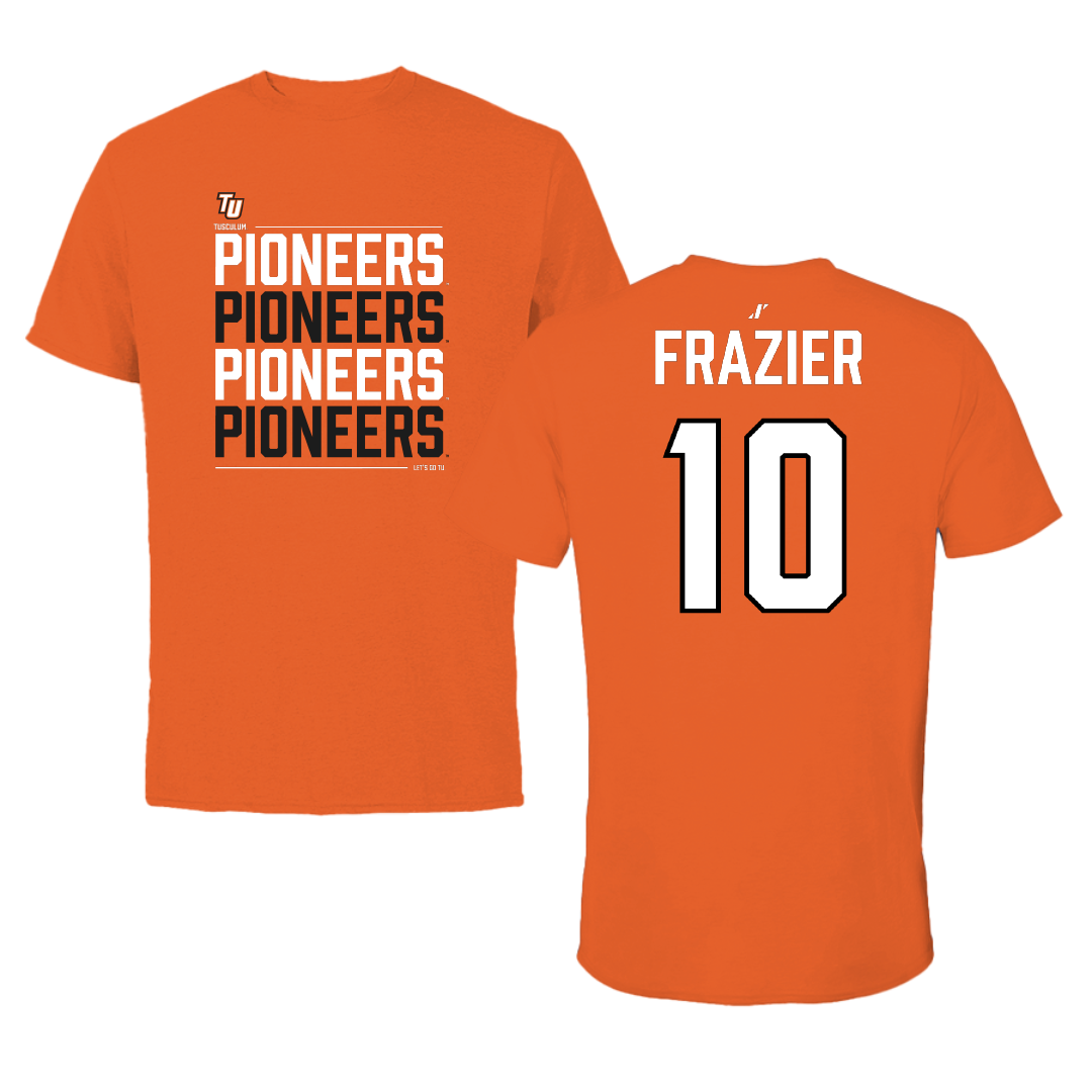 Tusculum University Football Orange General Performance Tee - #10 Trey Frazier