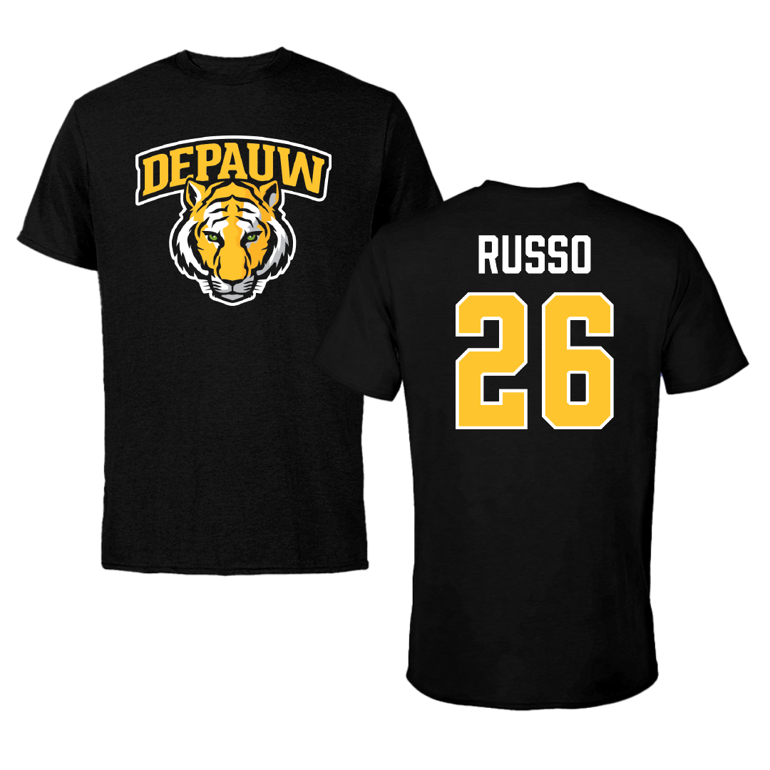 DePauw University Football Black Performance Tee - #26 Luke Russo