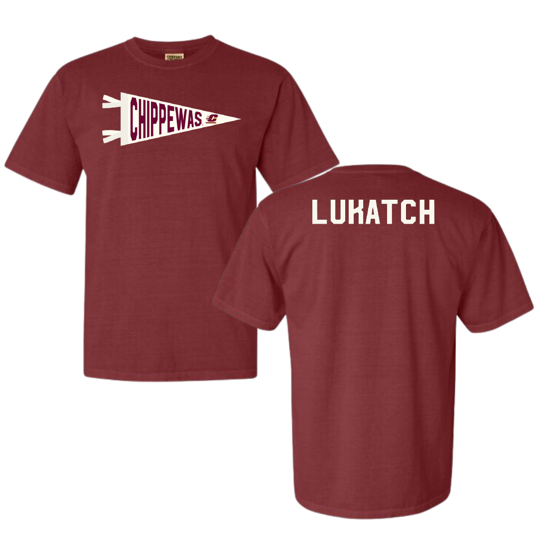 Central Michigan University Cheer Maroon Pennant Comfort Colors Tee - Autumn Lukatch