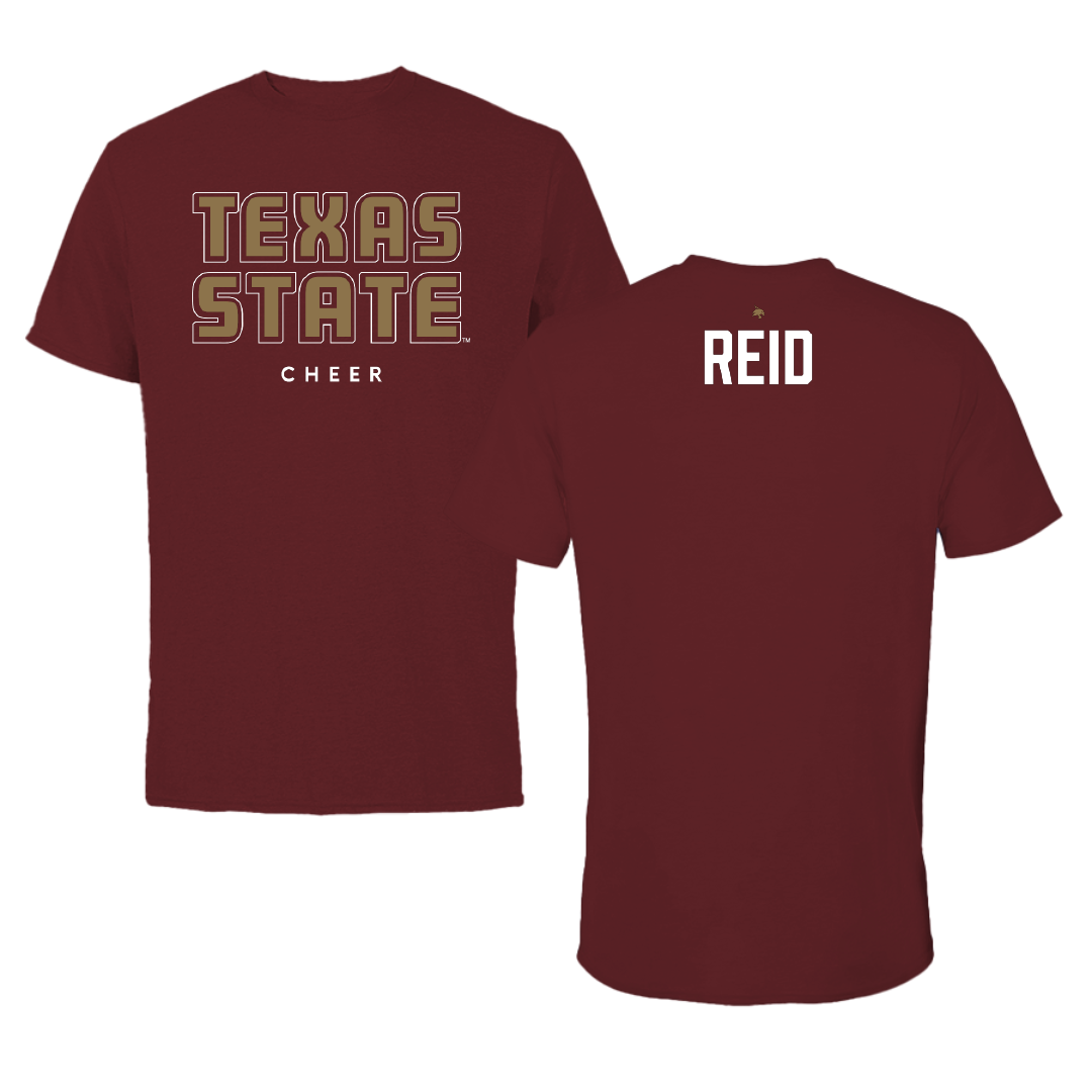 Texas State University Cheer Maroon Tee - Taylor Reid