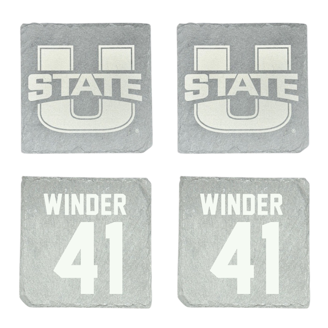 Utah State University Soccer (W) Stone Coaster (4 Pack)  - #41 Capriel Winder