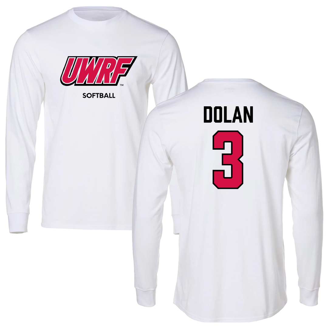University of Wisconsin-River Falls Softball White Performance Long Sleeve - #3 Kayla Dolan