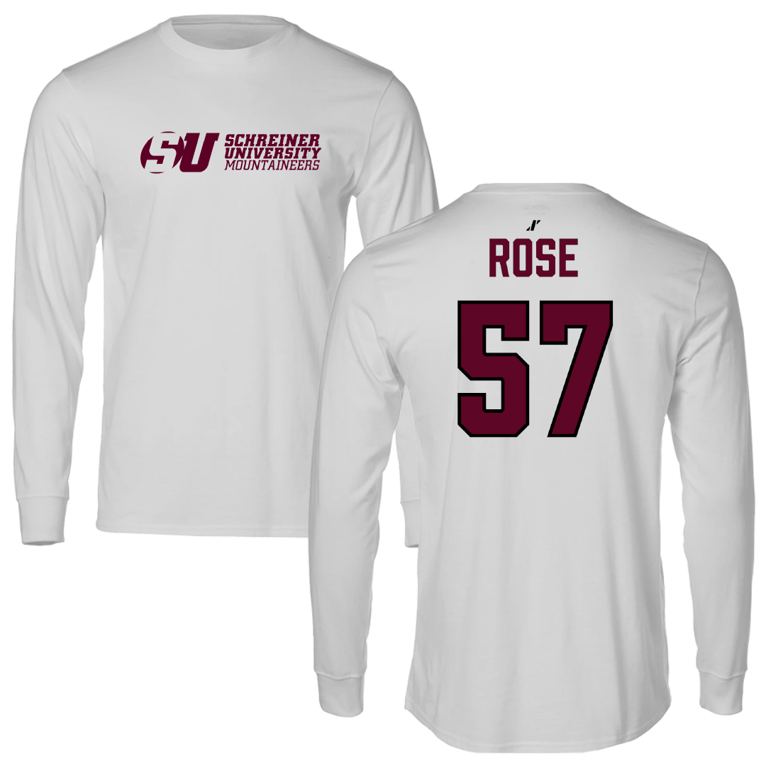 Schreiner University Football Light Gray Performance Long Sleeve - #57 Markhas Rose