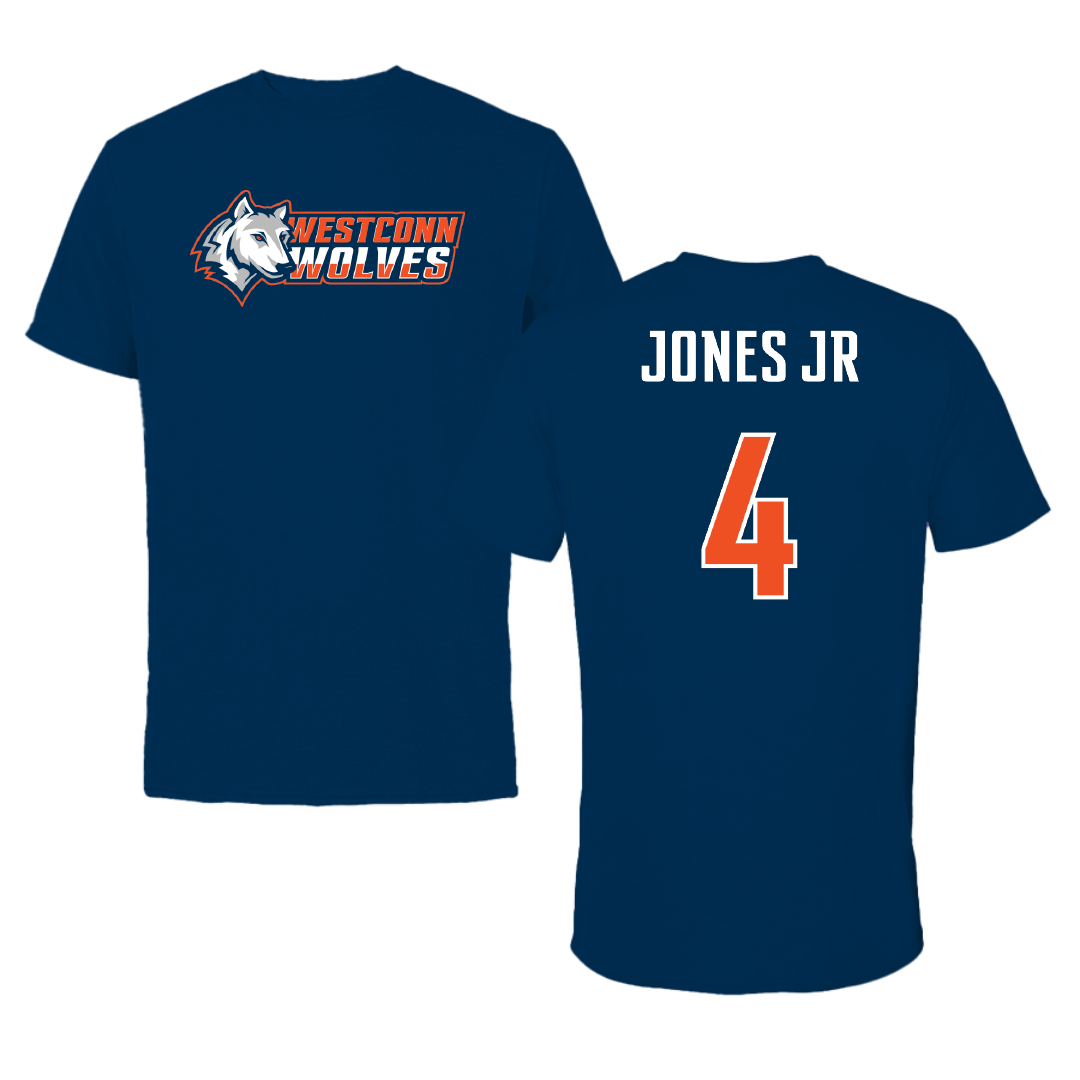Western Connecticut State University Basketball Navy Performance Tee - #4 Daryl Jones Jr