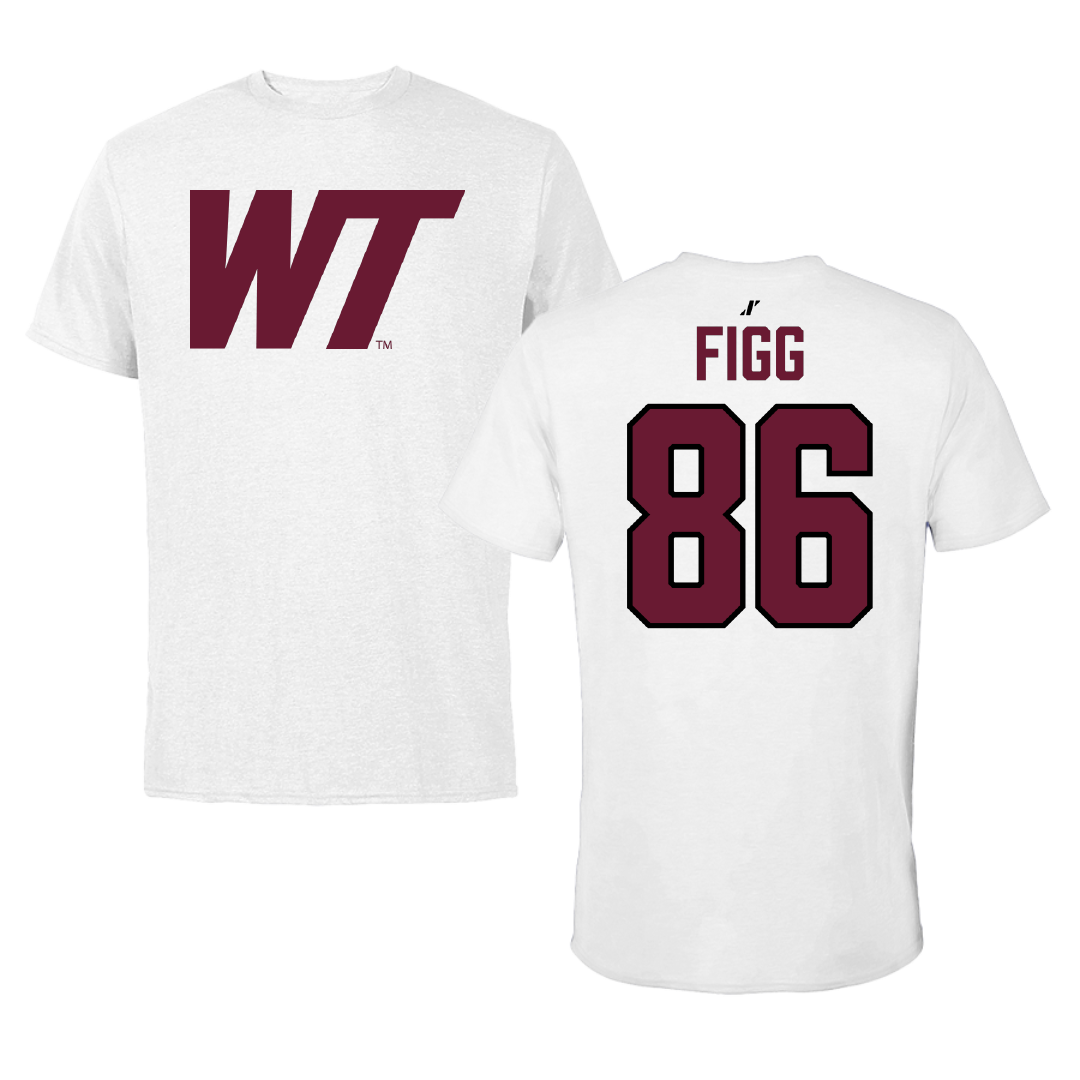 West Texas A&M University Football White Tee - #86 Cade Figg
