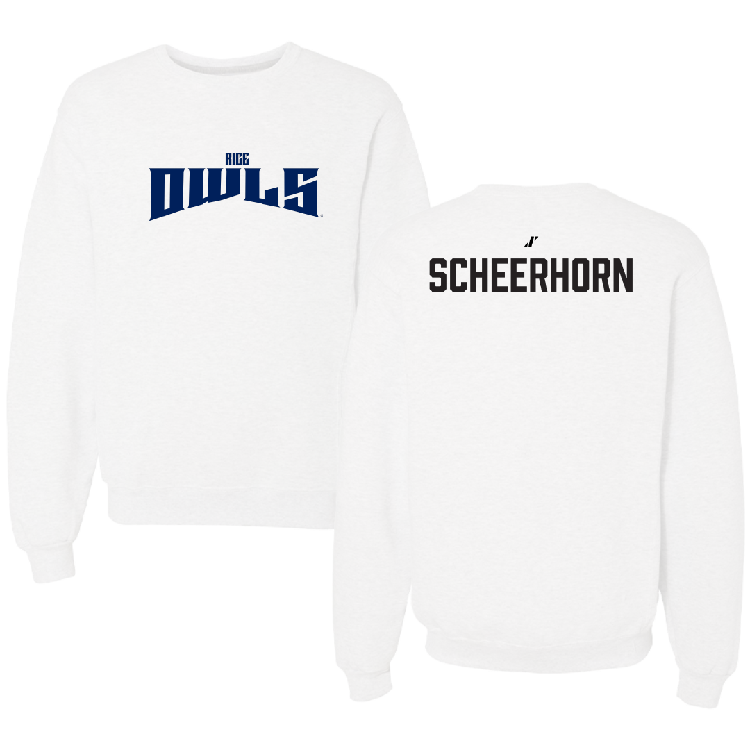 Rice University Football White Classic Crewneck - Lucas Scheerhorn