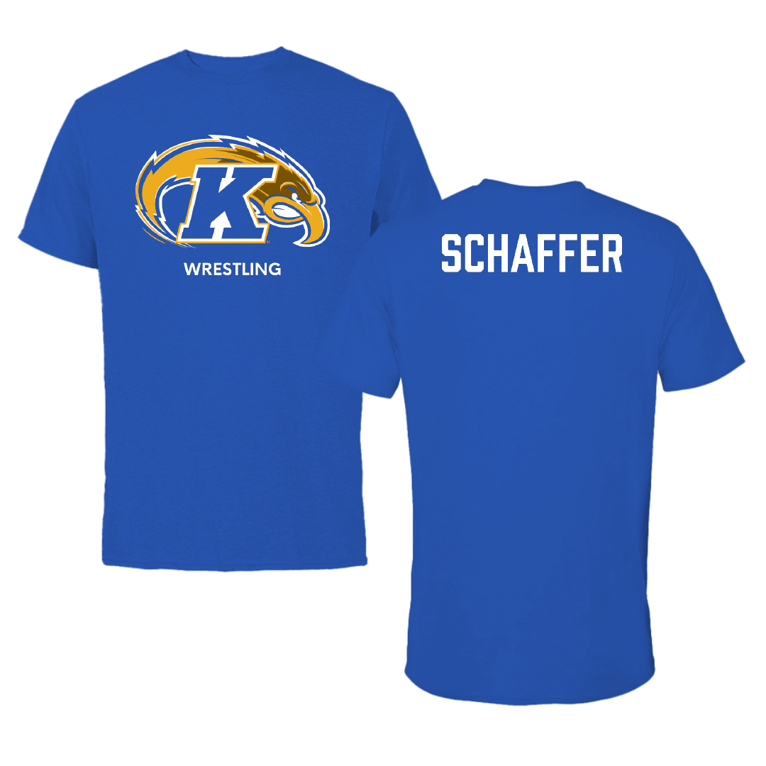 Kent State University Wrestling (M) Blue Performance Tee - Blake Schaffer