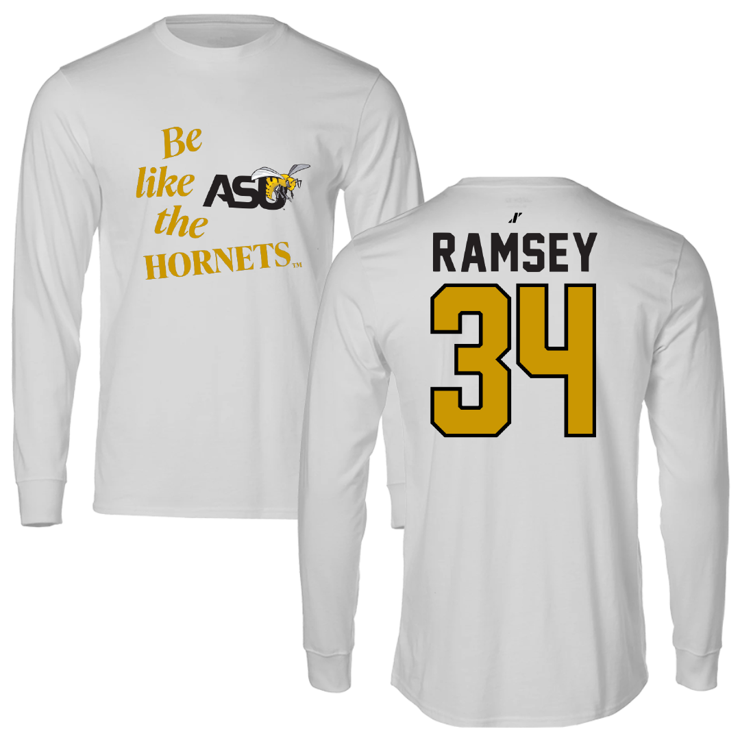 Alabama State University Softball Light Gray Be Like Us Performance Long Sleeve - #34 Brooke Ramsey