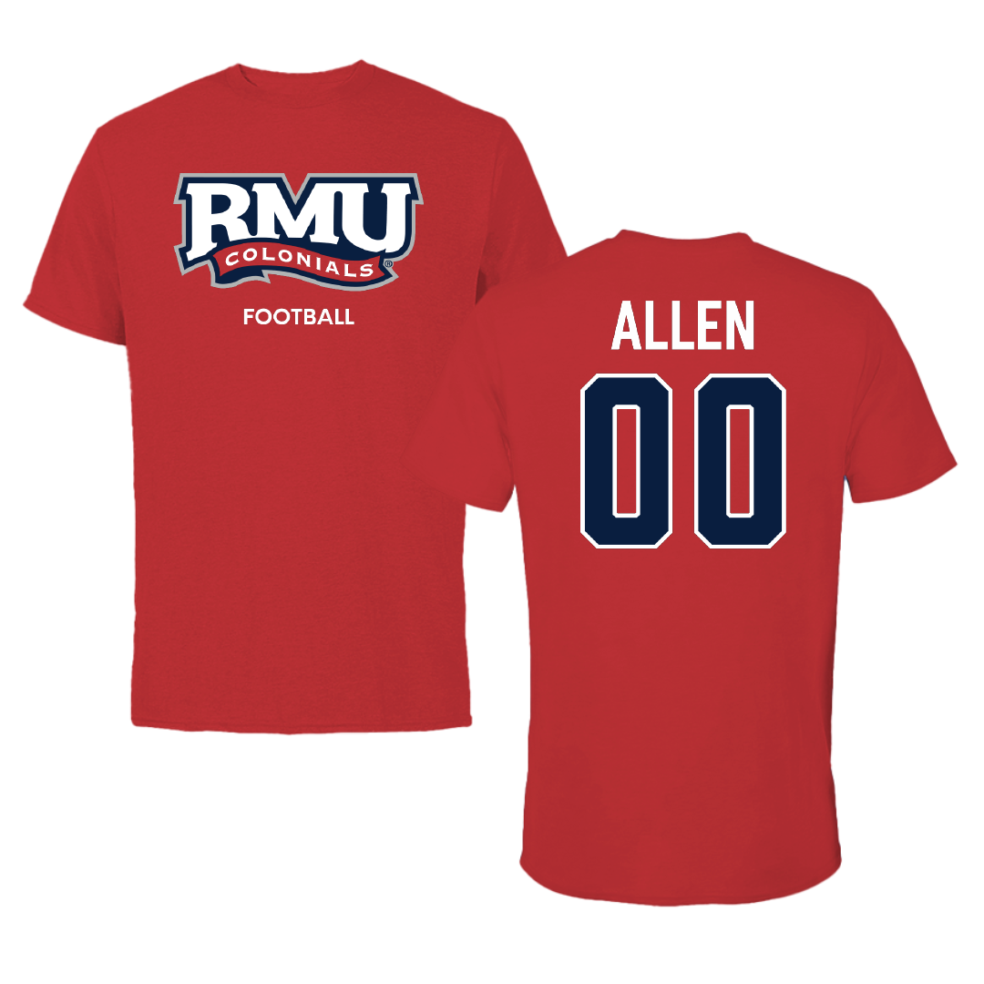 Robert Morris University Football Red Colonials Performance Tee - #00 Blake Allen
