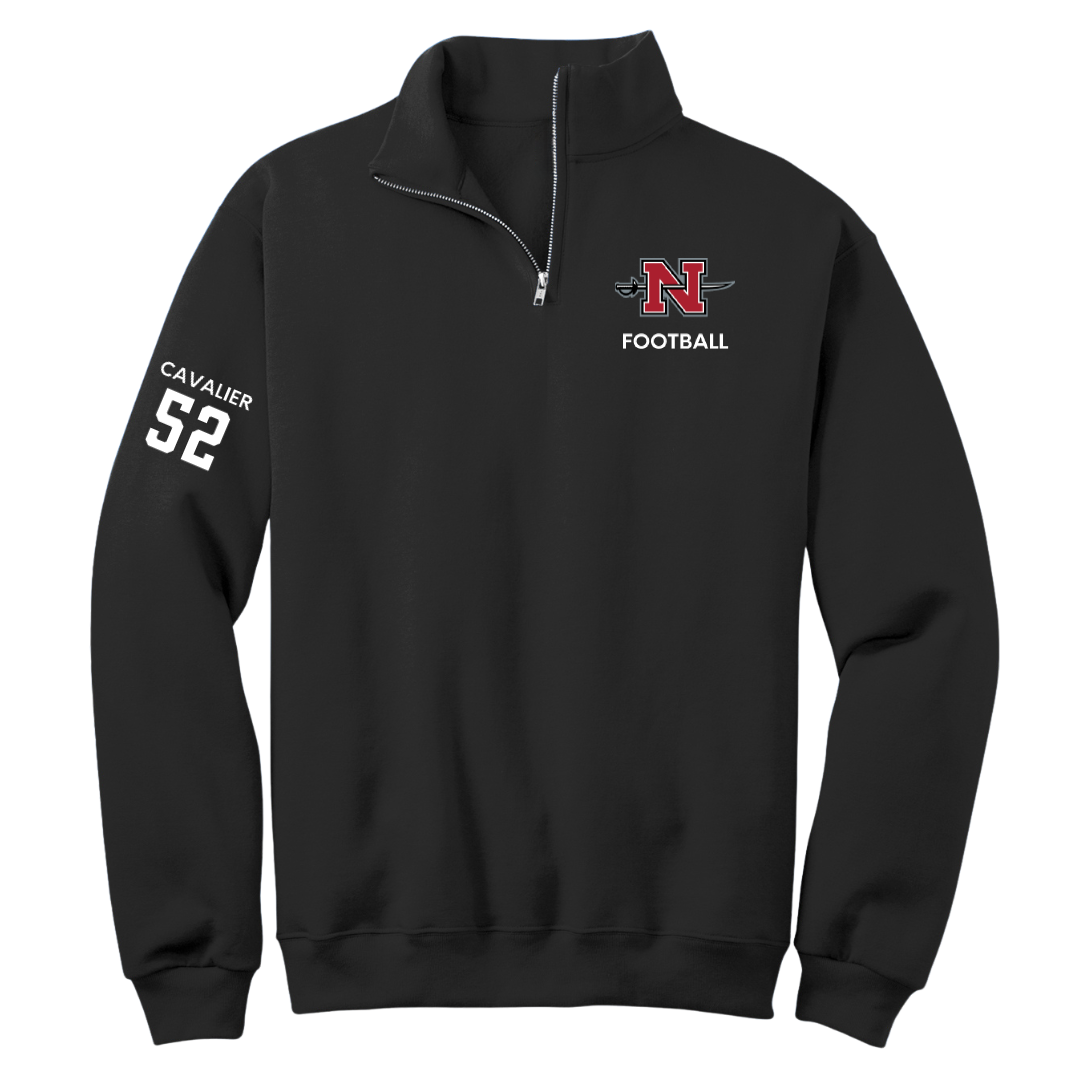 Nicholls State University Football Black Quarter-Zip - #52 Andrew Cavalier