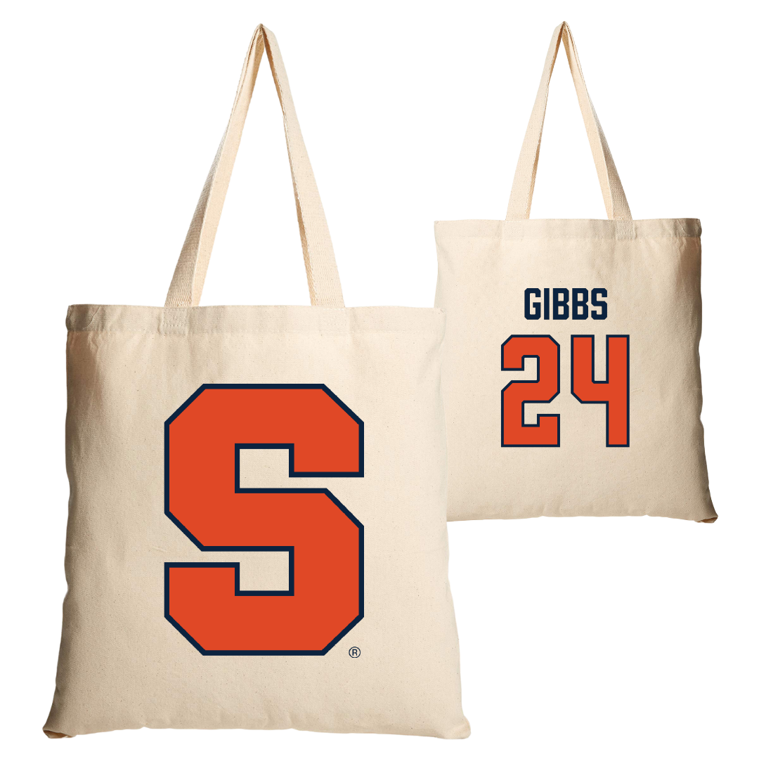 Syracuse University Lacrosse Tan Canvas Tote Bag - #24 Gavin Gibbs