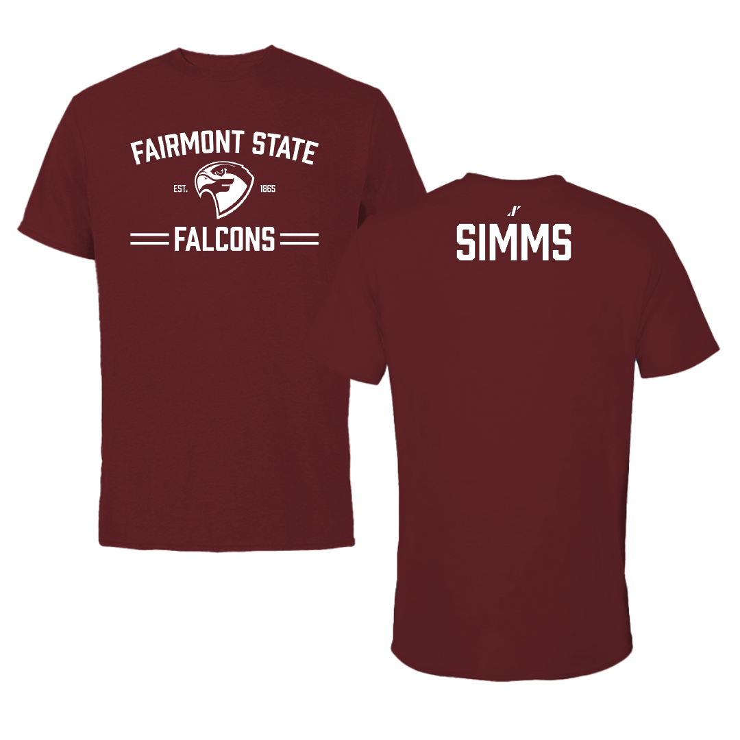 Fairmont State University Wrestling Maroon General Performance Tee - James Simms