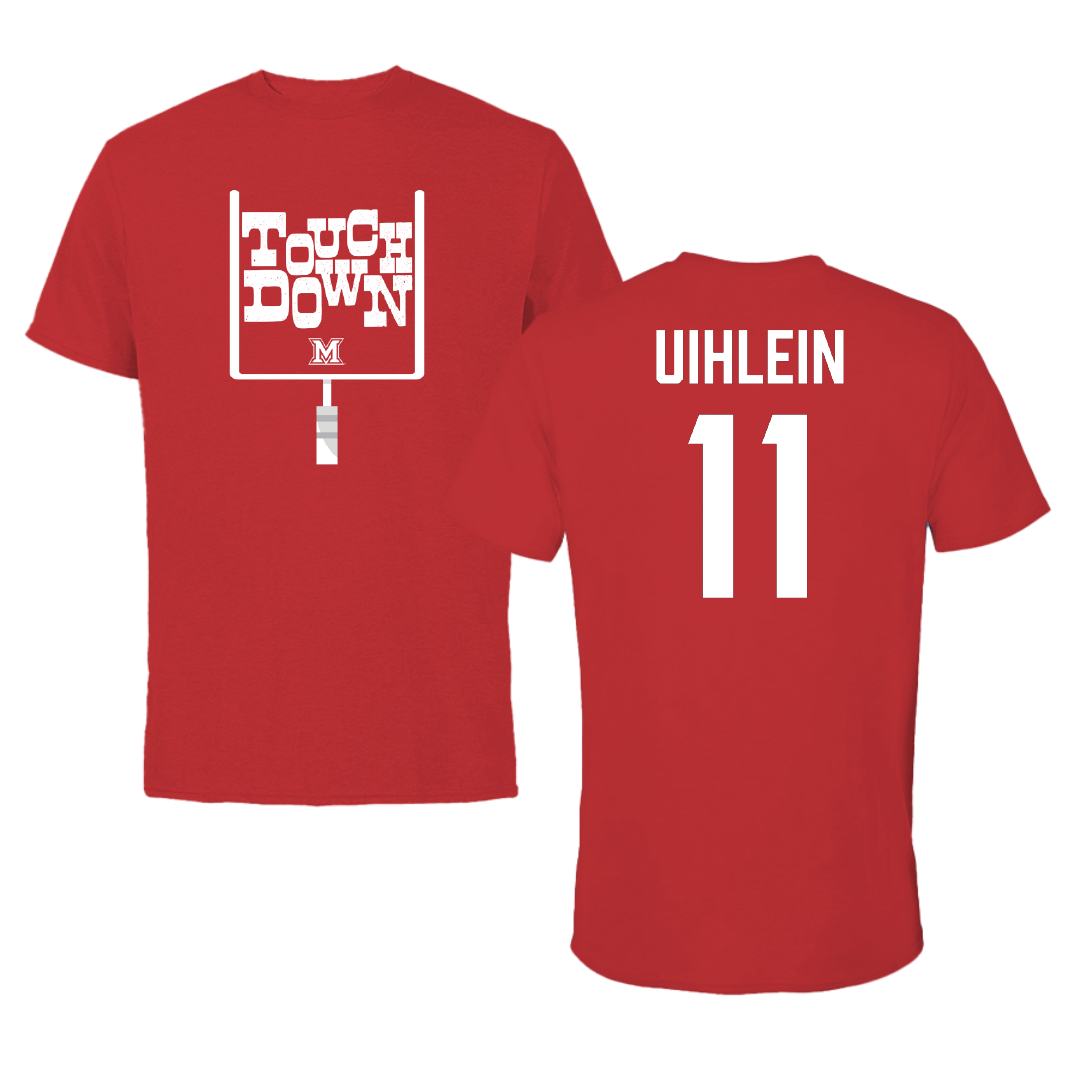 Miami University (Ohio) Football Red Touchdown Performance Tee - #11 Brock Uihlein