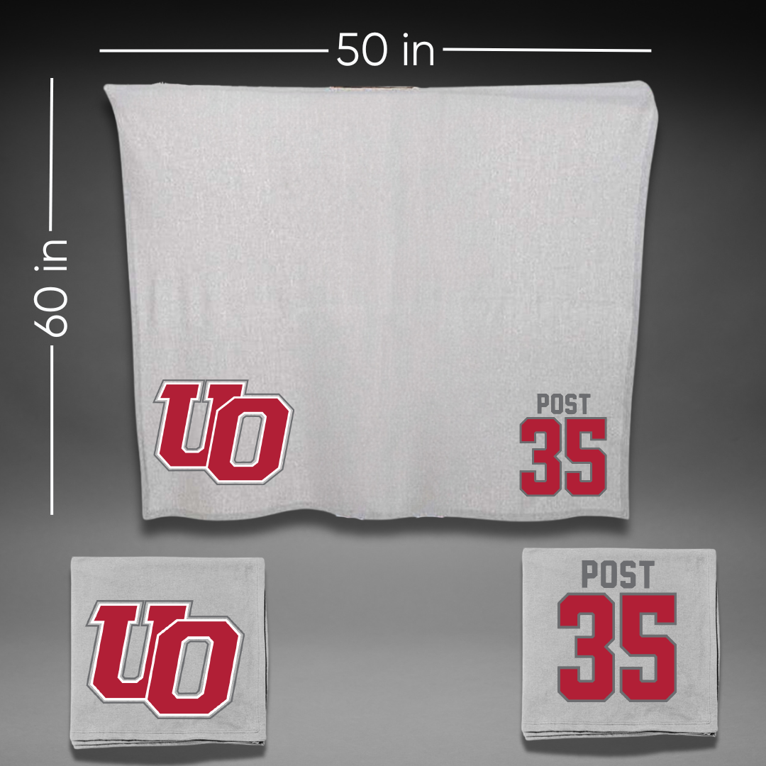 The University of Olivet Baseball Gray Blanket - #35 Kaleb Post
