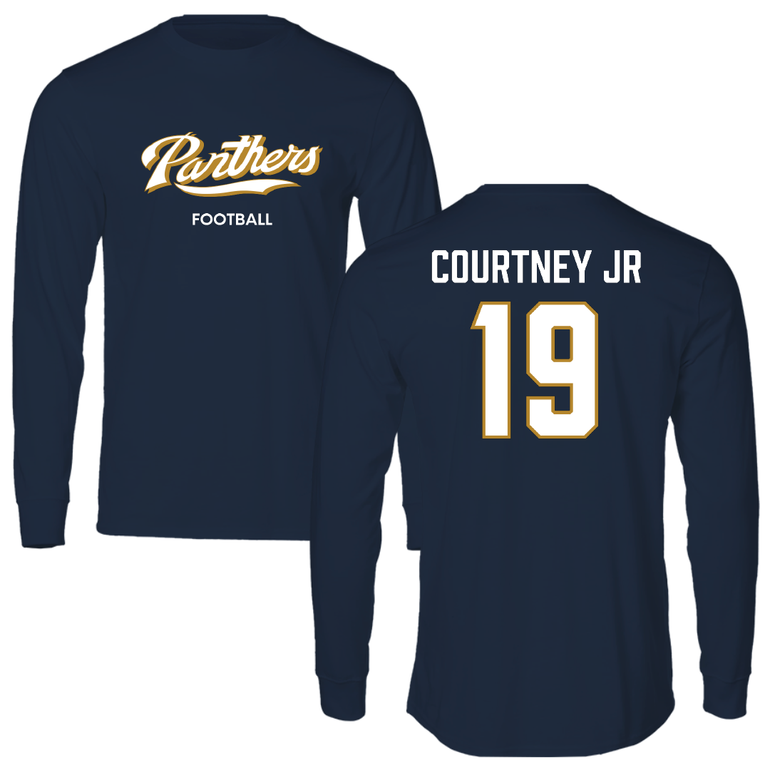 Florida International University Football Navy Performance Long Sleeve - #19 Percy Courtney Jr
