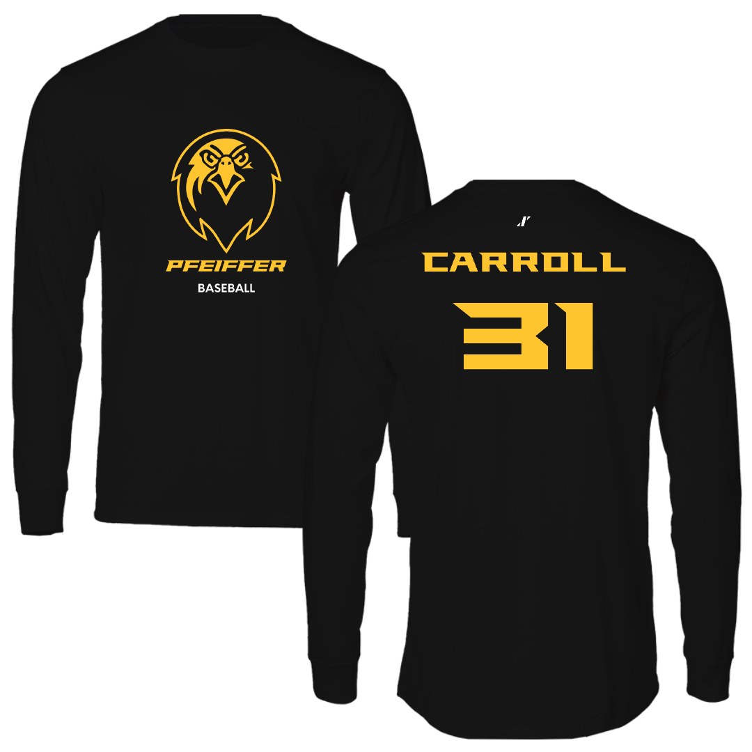 Pfeiffer University Baseball Black Performance Long Sleeve - #31 Cian Carroll
