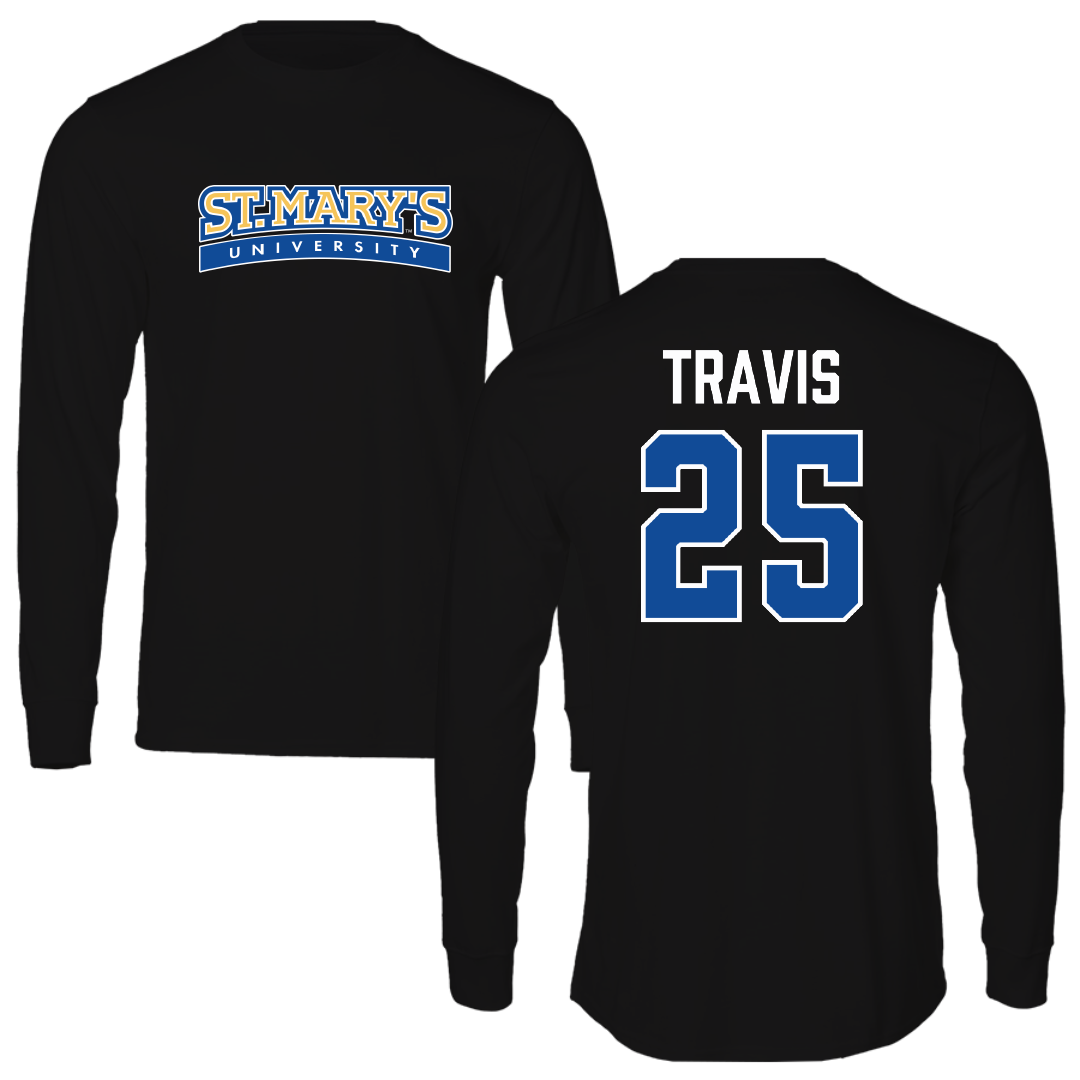 St. Mary's University (Texas) Softball Black Performance Long Sleeve - #25 Peyton Travis