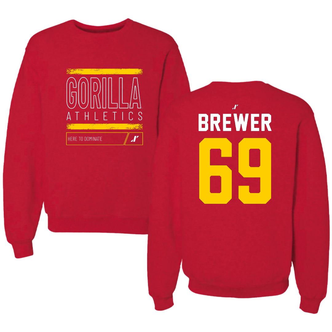Pittsburg State University Football Red Dominate Crewneck - #69 Samuel Brewer