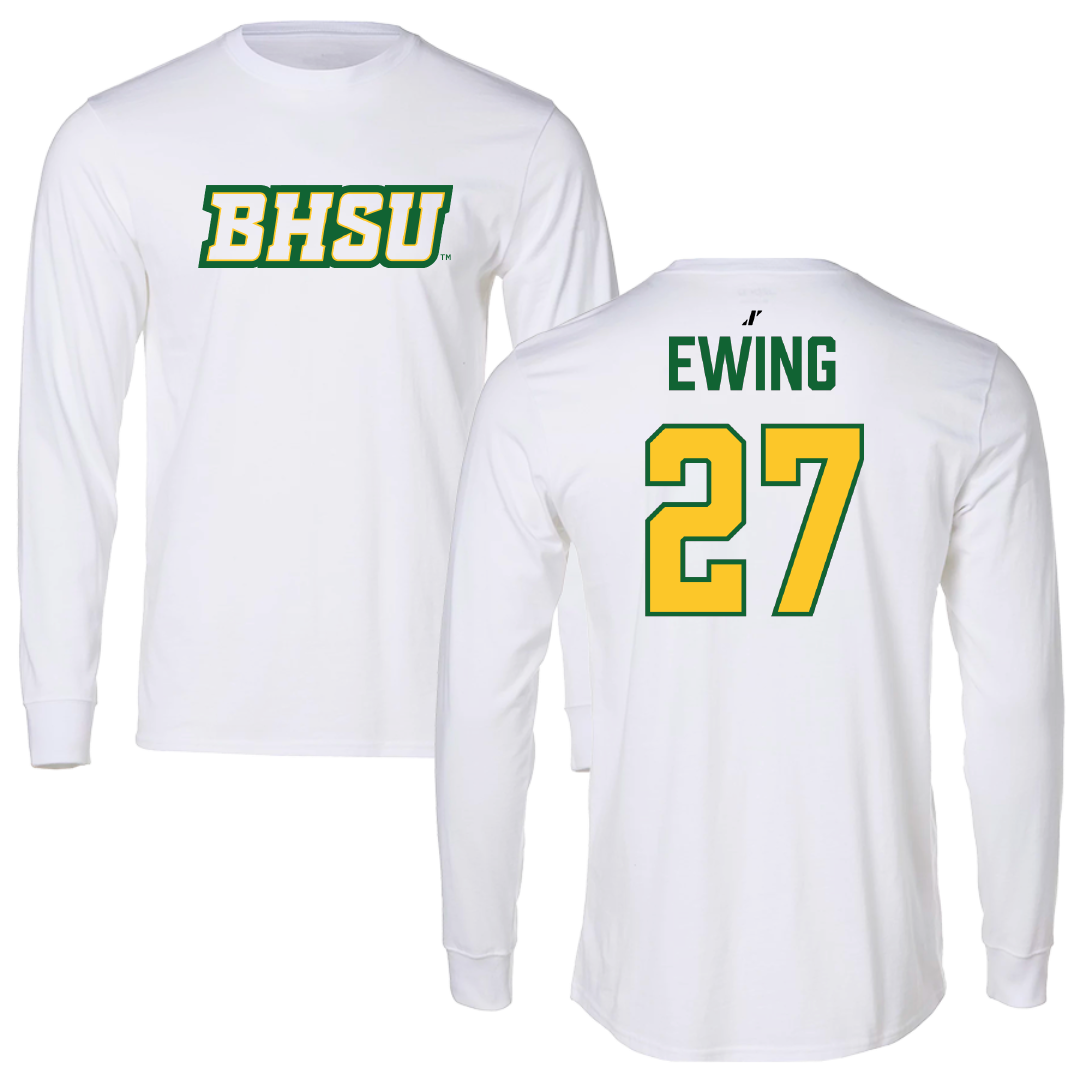 Black Hills State University Football White Long Sleeve - #27 Ryan Ewing