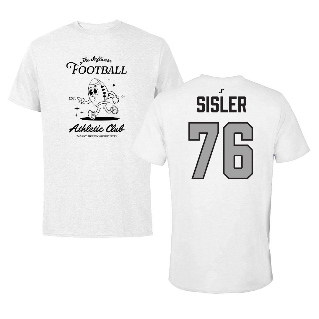 Football White Influxer Athletic Club Tee - #76 Max Sisler