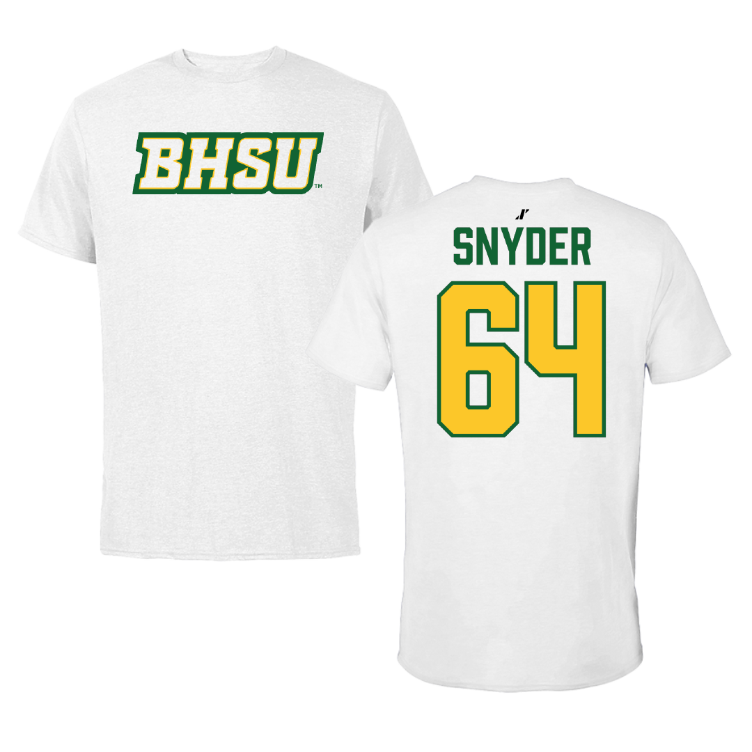 Black Hills State University Football White Tee - #64 Luke Snyder