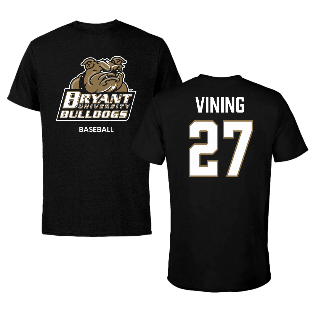 Bryant University Baseball Black Tee - #27 Aidan Vining