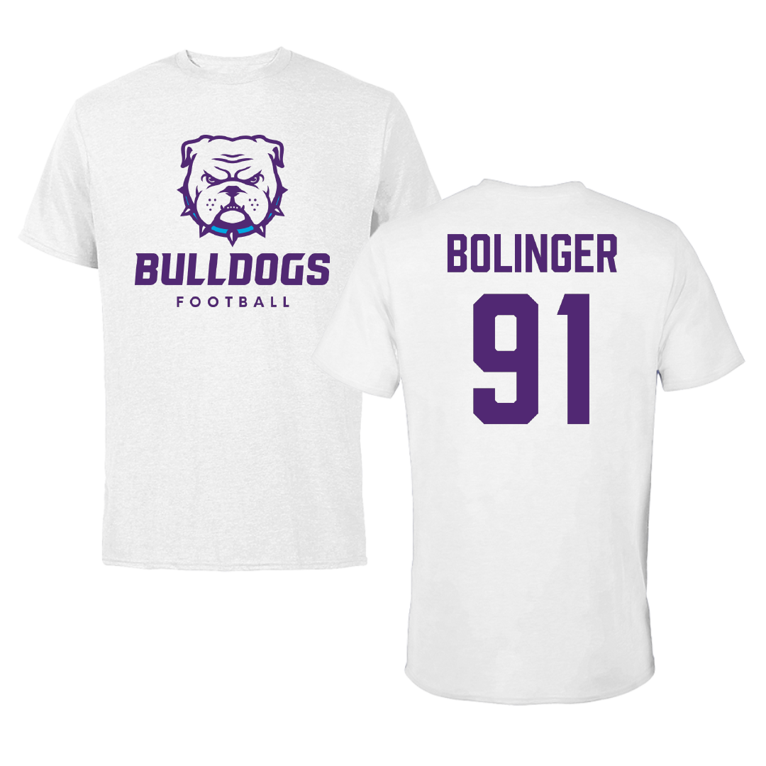 Truman State University Football White Performance Tee - #91 Ethan Bolinger