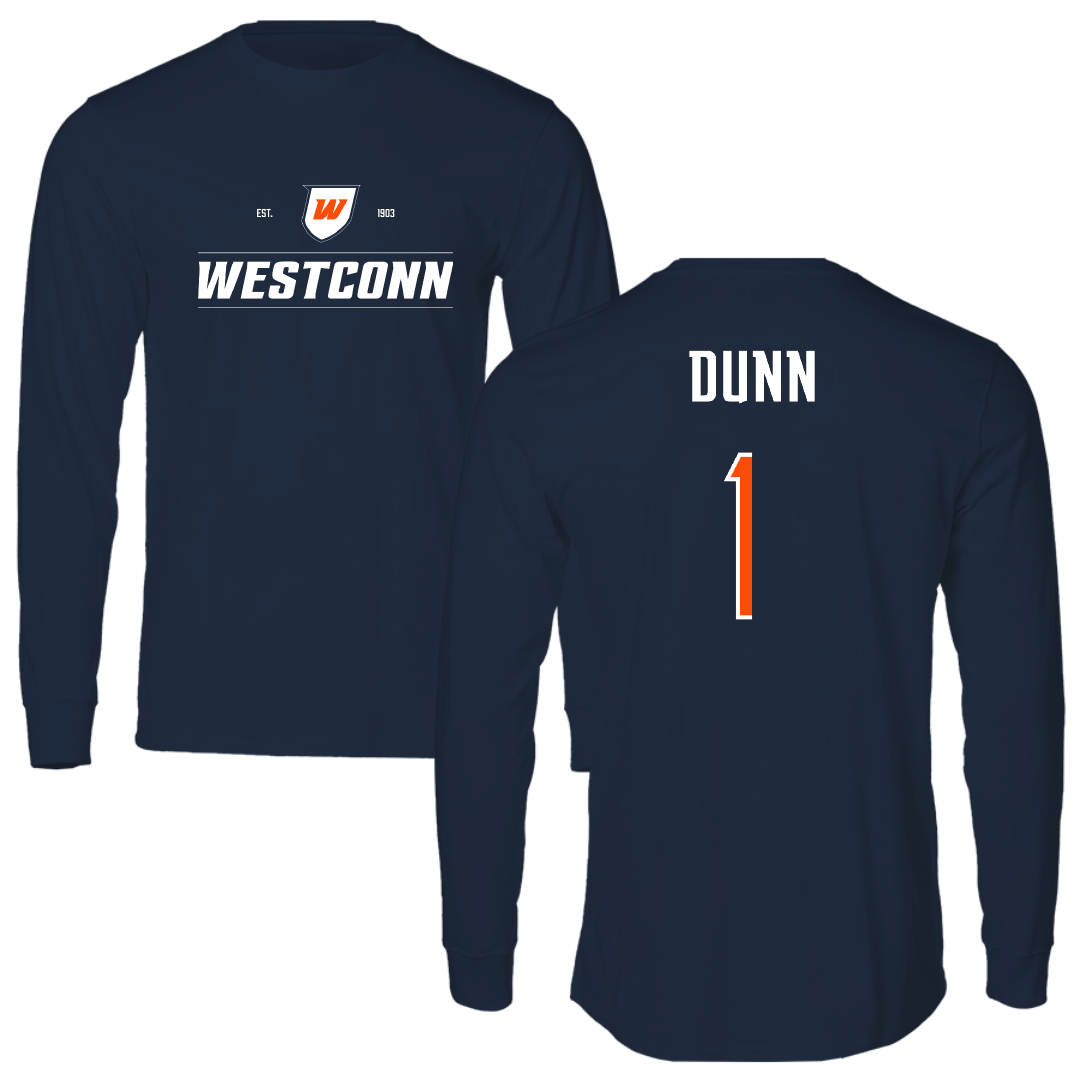 Western Connecticut State University Football Navy General Long Sleeve - #1 Dylan Dunn