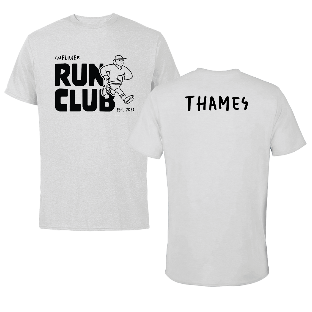 TF and XC Light Gray Influxer Run Club Performance Tee - Larissa Thames