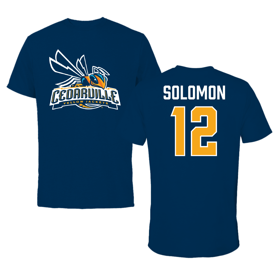 Cedarville University Basketball Navy Performance Tee - #12 Ali Solomon