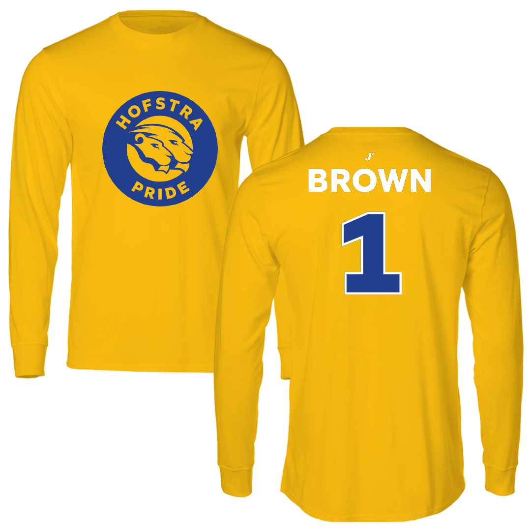 Hofstra University Baseball Gold Long Sleeve - #1 Michael Brown