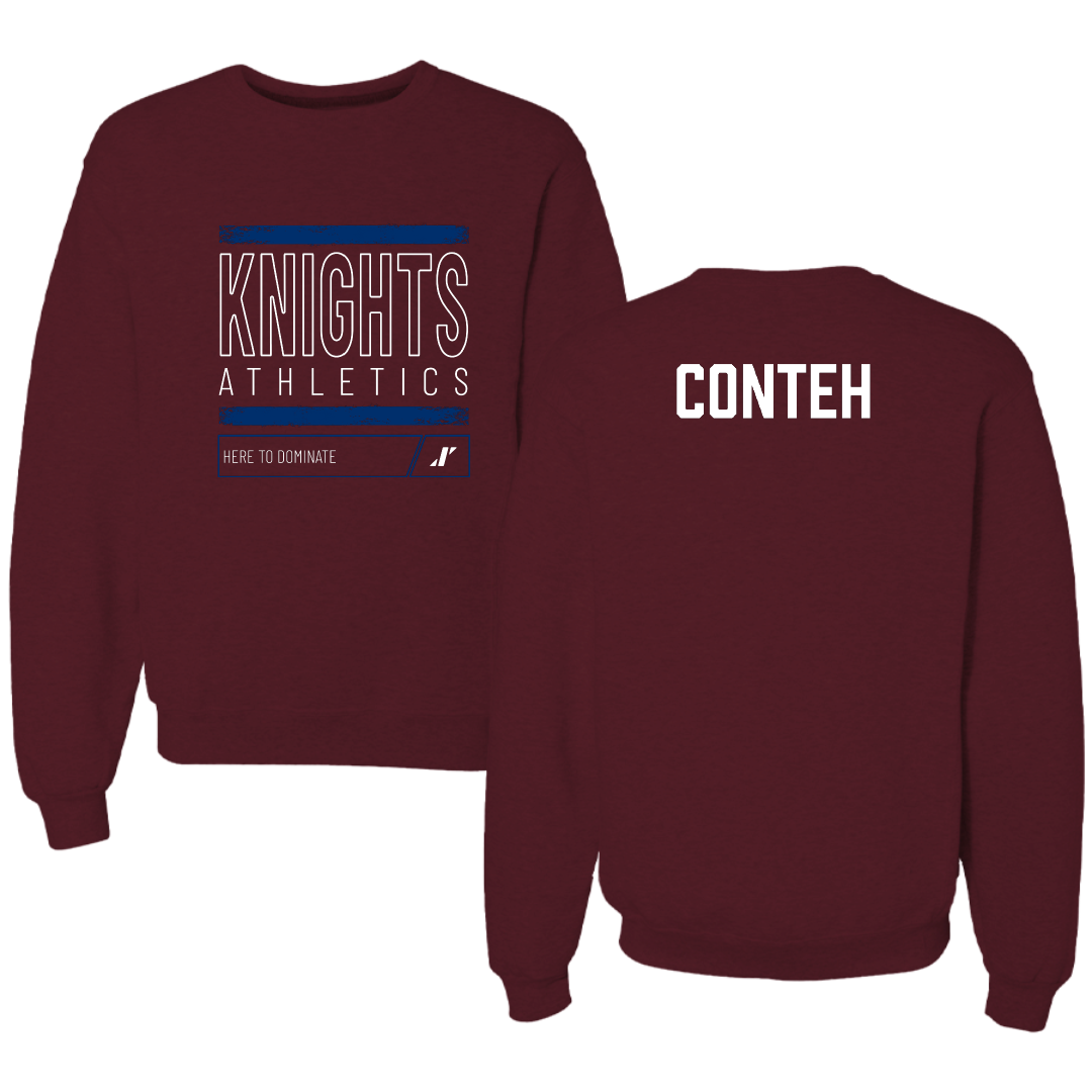 Fairleigh Dickinson University-Metropolitan Campus TF and XC Maroon Dominate Crewneck - Ekuyami Conteh