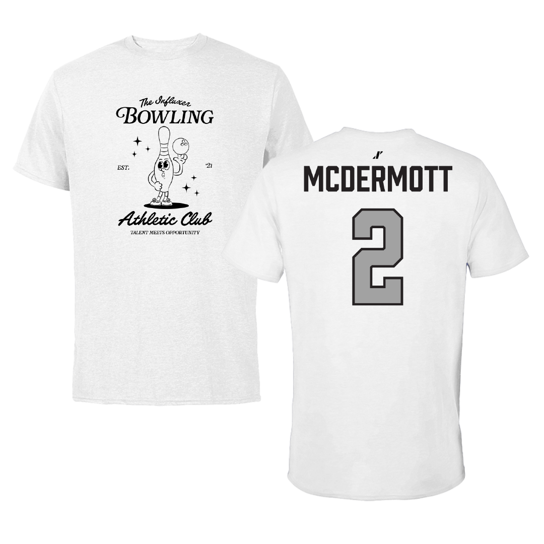 Bowling (W) White Influxer Athletic Club Tee - #2 Samantha McDermott