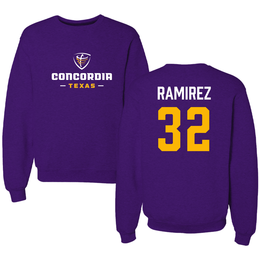 Concordia University (Texas) Basketball (M) Purple Crewneck - #32 Joey Ramirez