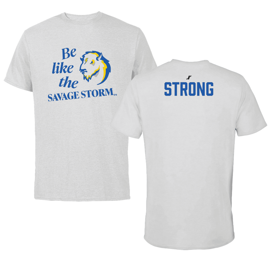 Southeastern Oklahoma State University TF and XC Light Gray Be Like Us Performance Tee - Kaydence Strong