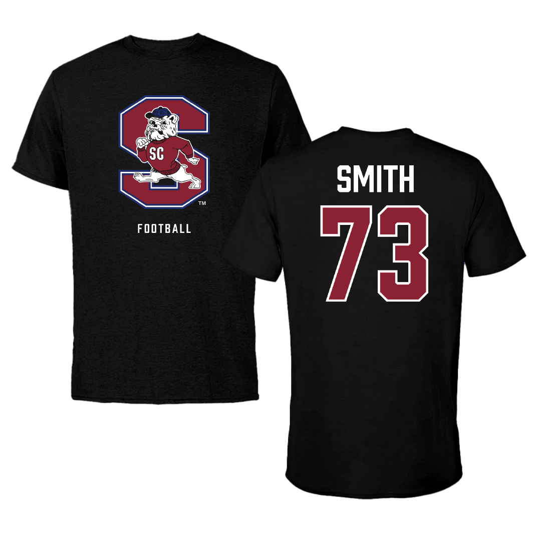 South Carolina State University Football Black Performance Tee - #73 Roger Smith