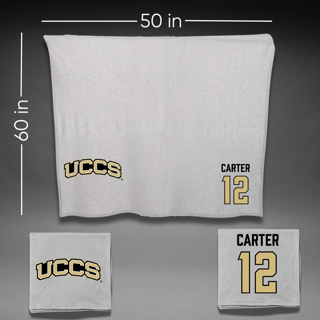 University of Colorado Colorado Springs Basketball (M) Gray Blanket - #12 Gavin Carter