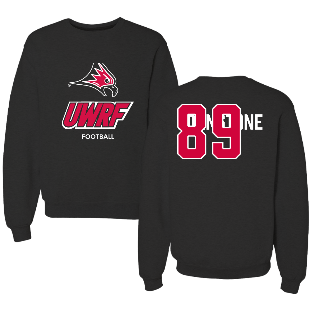 University of Wisconsin-River Falls Football Black Crewneck - #89 Adam Johnstone