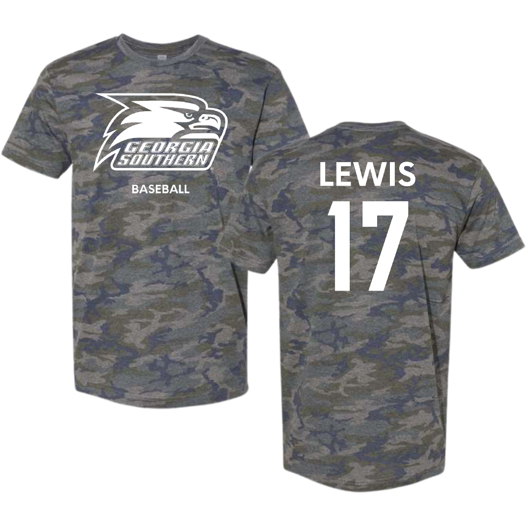 Georgia Southern University Baseball Vintage Camo Tee - #17 Jax Lewis