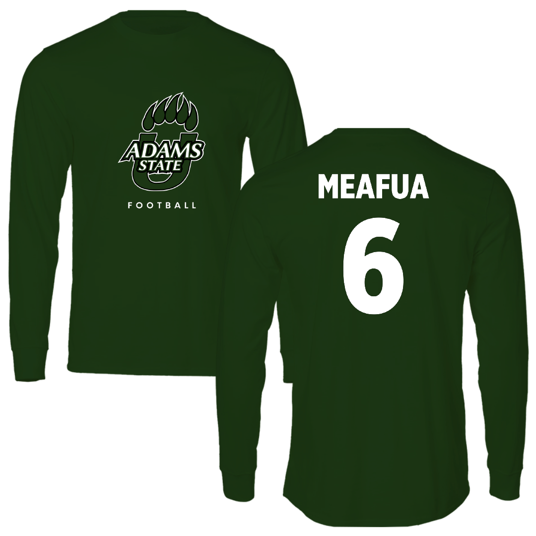 Adams State University Football Forest Green Performance Long Sleeve - #6 Ren Meafua