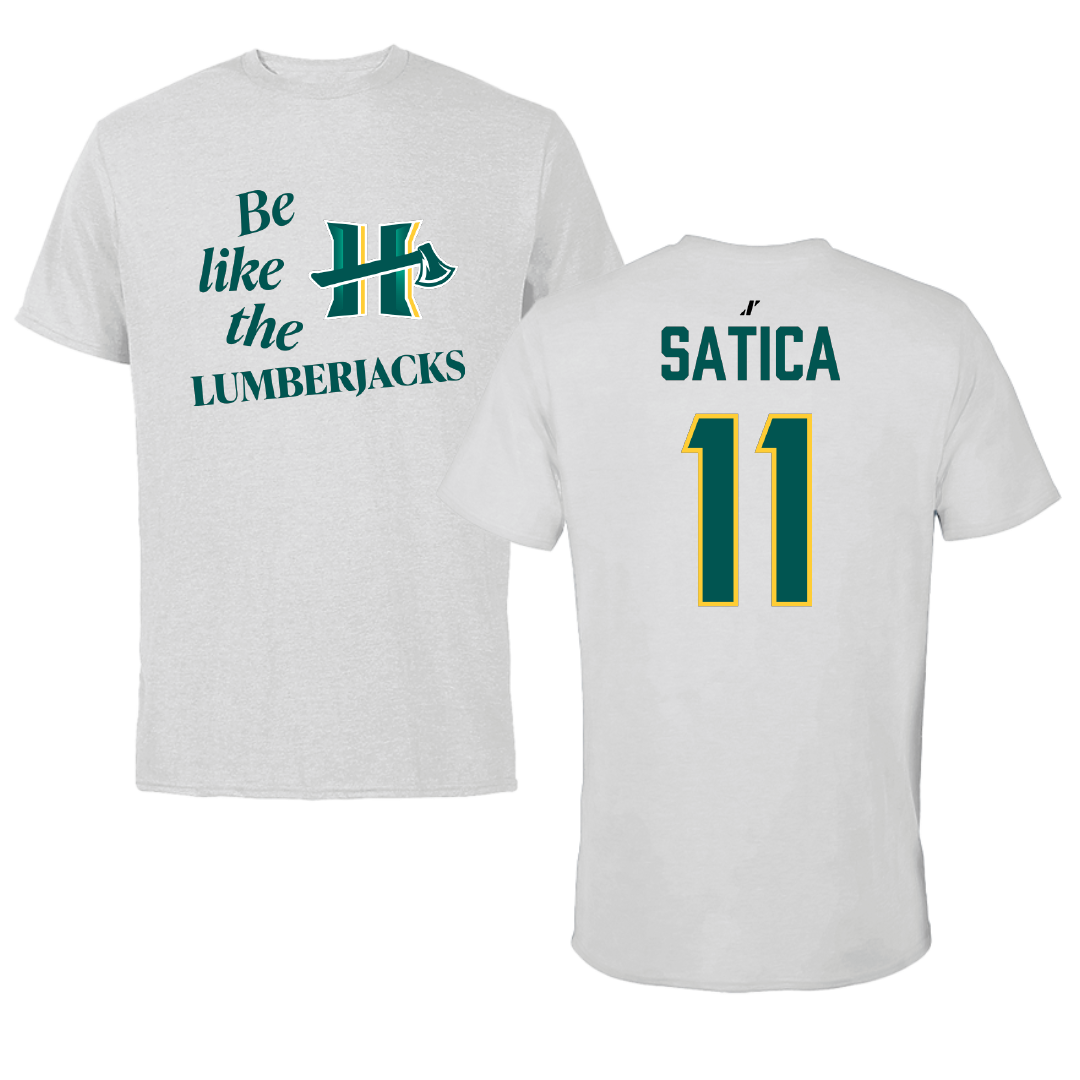 Cal Poly Humboldt Basketball (W) Light Gray Be Like Us Performance Tee - #11 Shade Satica