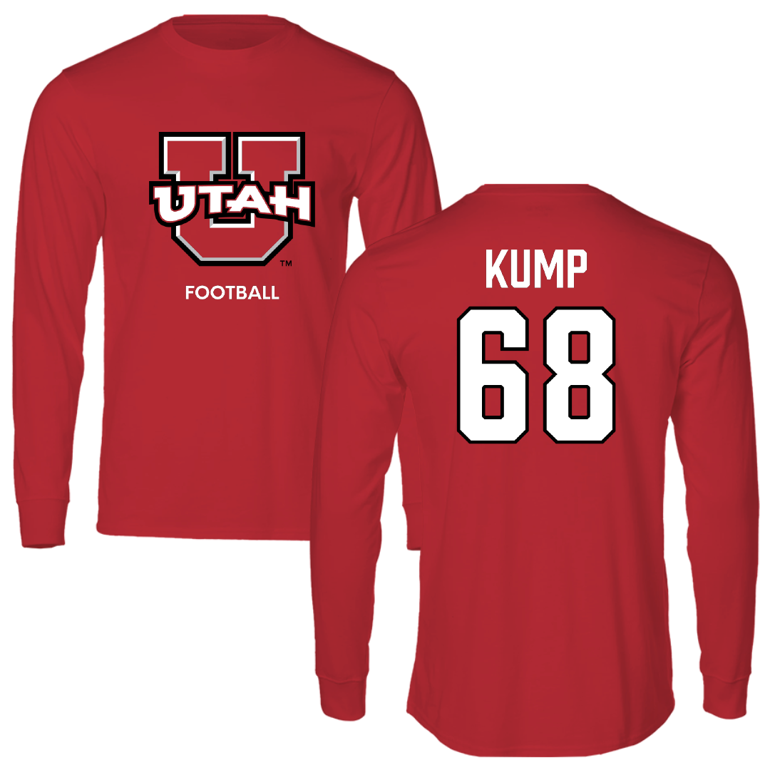 University of Utah Football Red Utes Performance Long Sleeve - #68 Jaren Kump