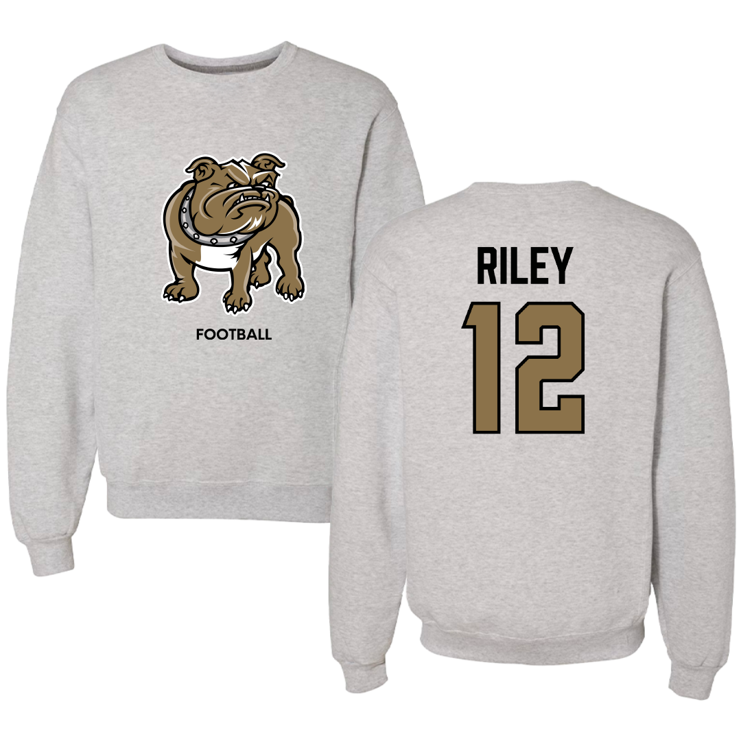 Bryant University Football Light Gray Crewneck - #12 Tristen Riley