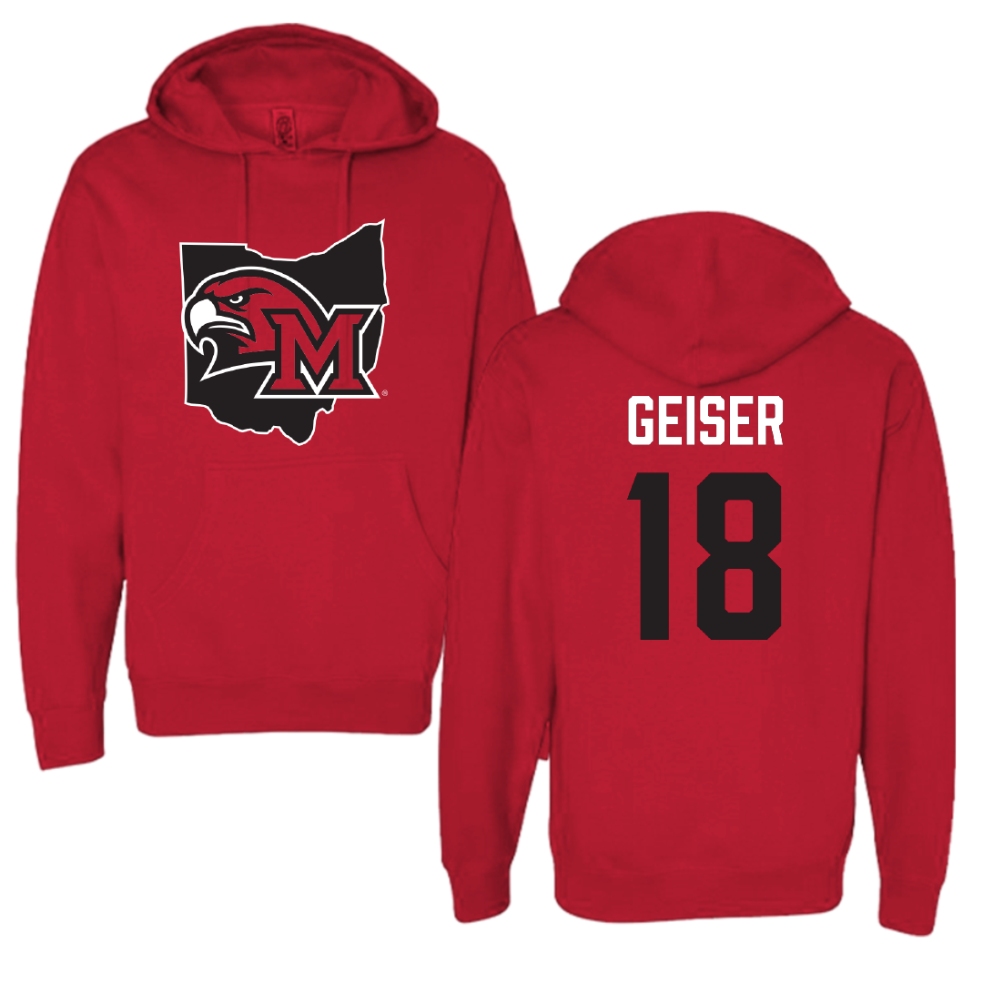 Miami University (Ohio) Baseball Red State Hoodie - #18 Jack Geiser