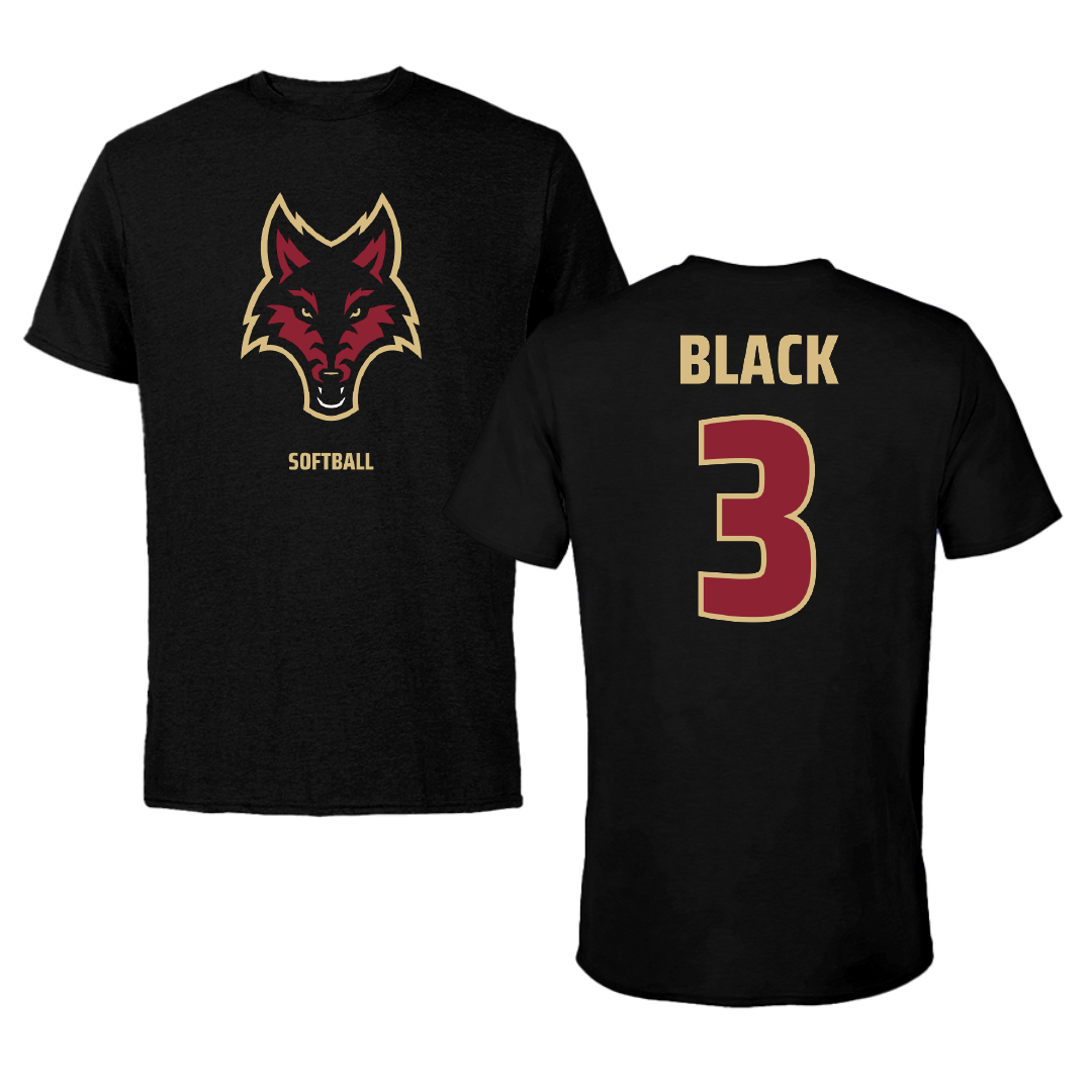 Coastal Alabama Community College Softball Black Tee - #3 Blakelei Black