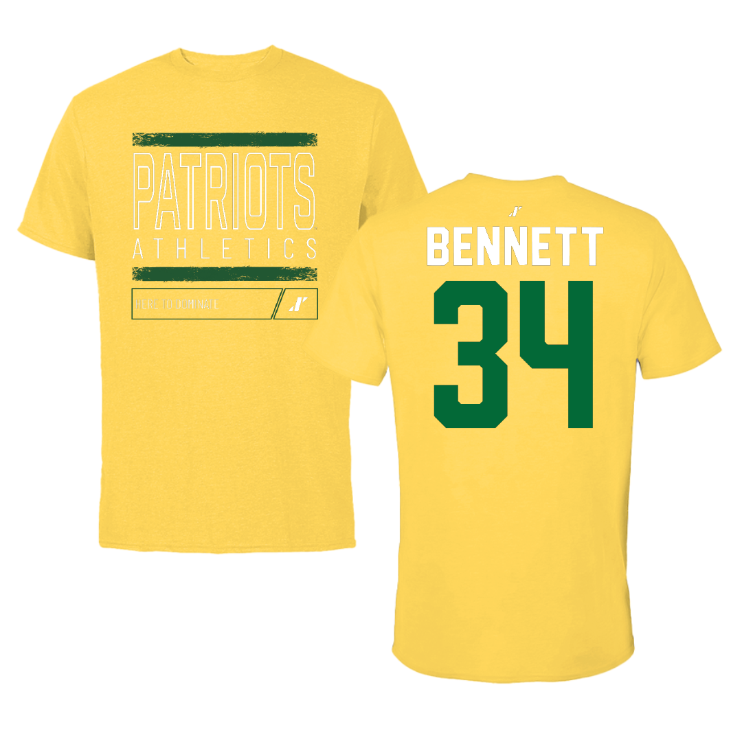 George Mason University Soccer Yellow Dominate Tee - #34 Jazmine Bennett